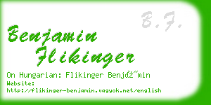 benjamin flikinger business card